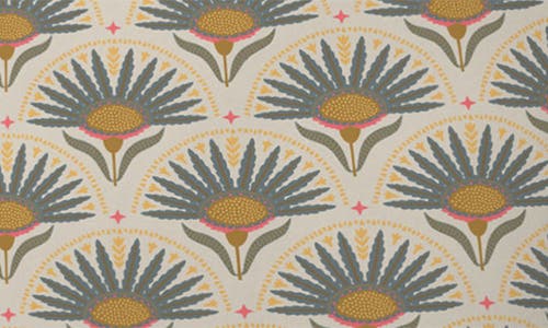 Deny Designs Fan Florals Throw Pillow In Yellow
