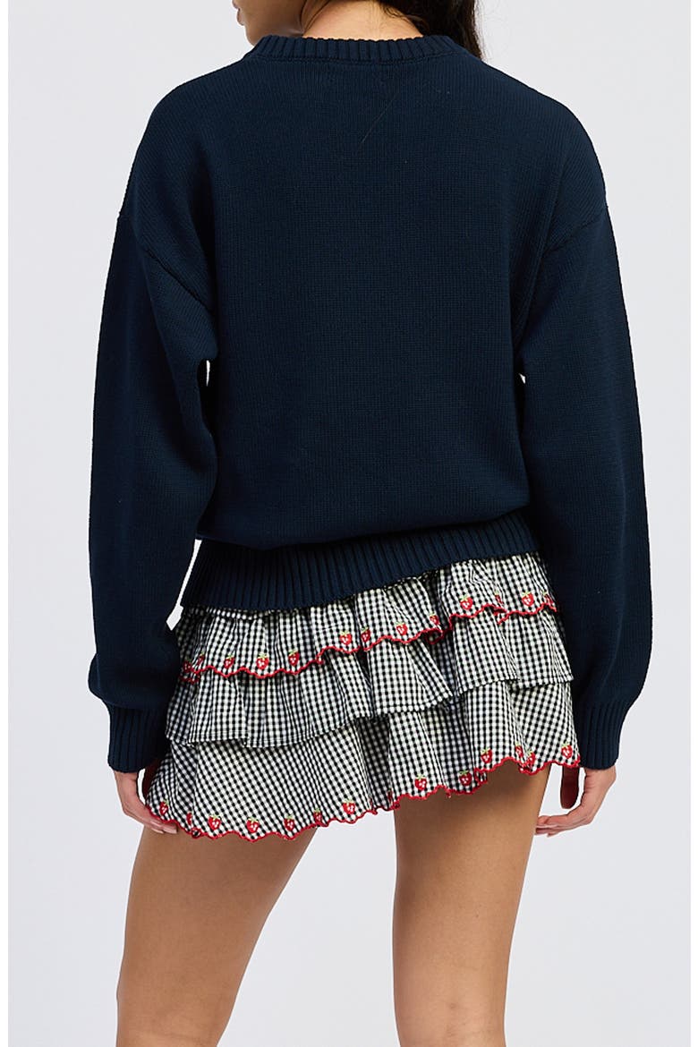 Coco Sweater, Alternate, color, NAVY RED