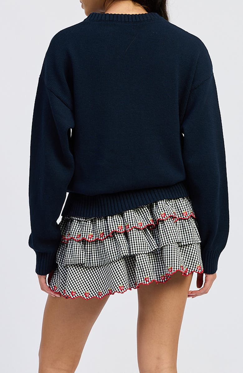 JACQUIE THE LABEL Coco Sweater, Alternate, color, Navy Red