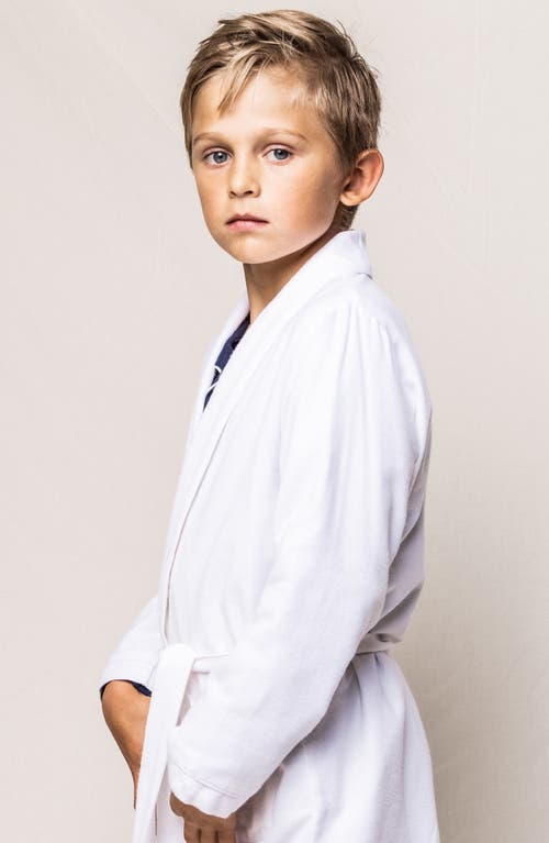 Petite Plume Kids' Flannel Robe In White