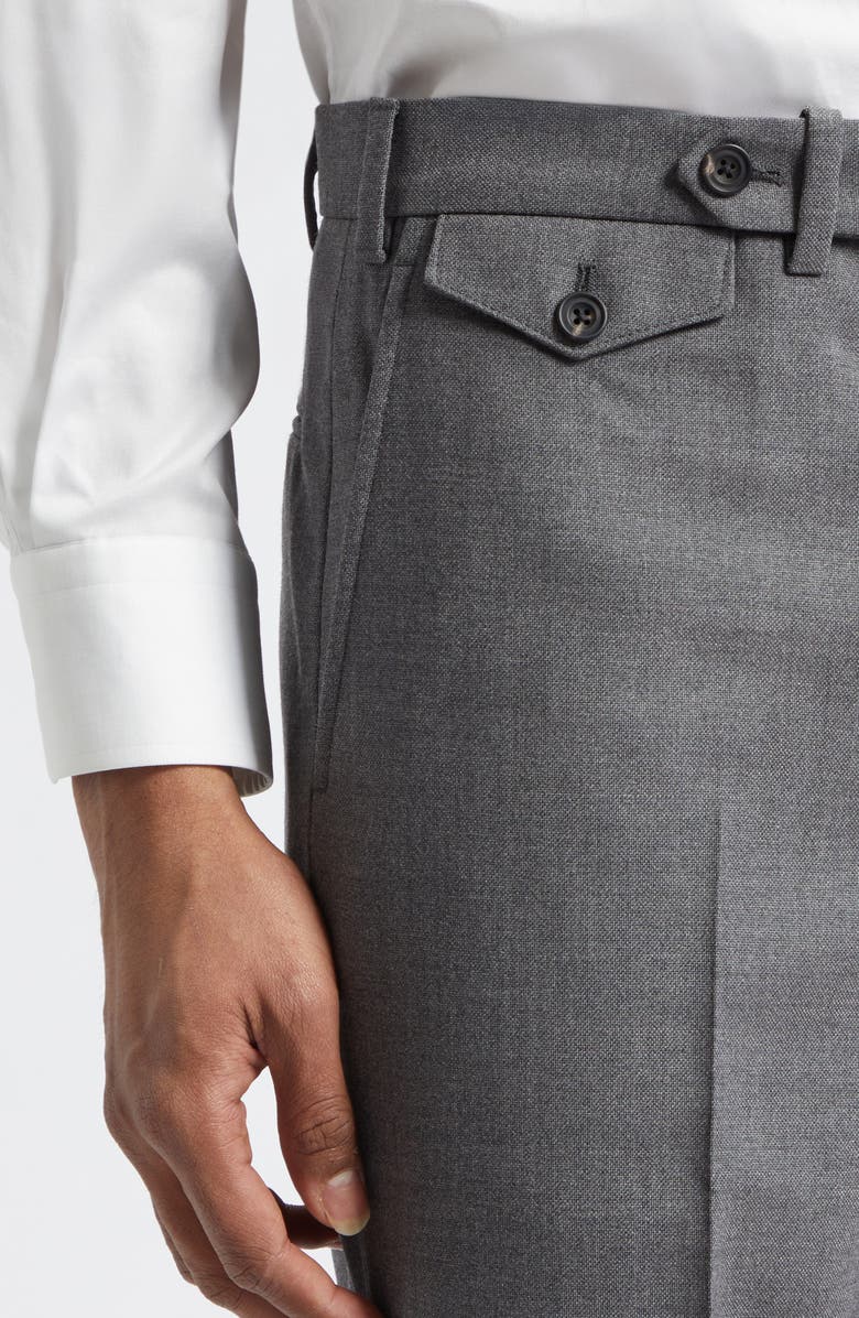 J. Mueser Waverly High Twist Virgin Wool Trousers, Alternate, color, Light Grey