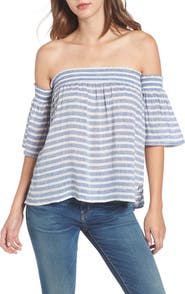 Rails Isabelle Off the Shoulder Linen Blend Top
