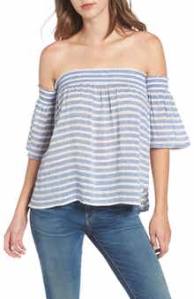 Rails Isabelle Off the Shoulder Linen Blend Top