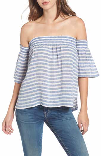 Rails Isabelle Off the Shoulder Linen Blend Top