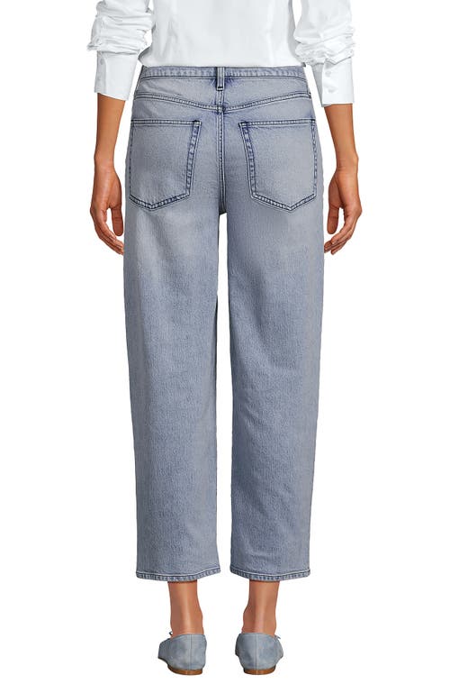 Lands' End Soft Denim Mid Rise Relaxed Straight Crop Jeans In Multi