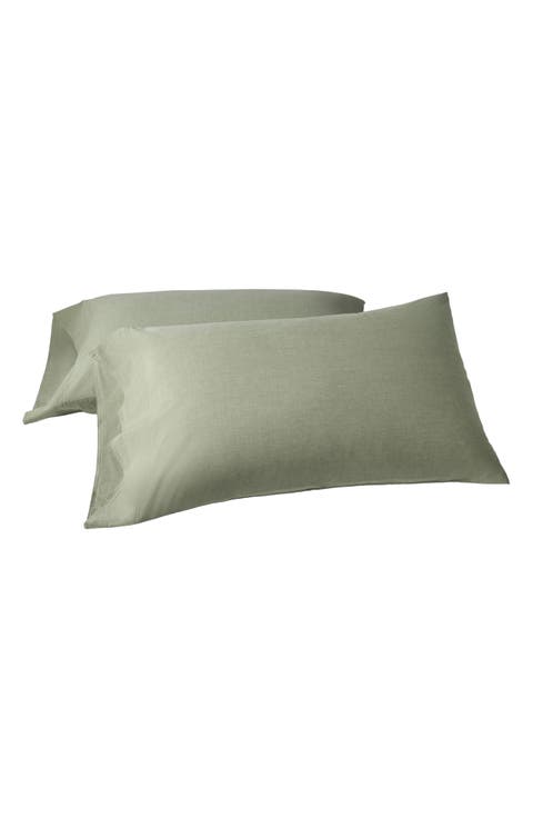 Set of 2 Organic Crinkled Percale Pillowcases