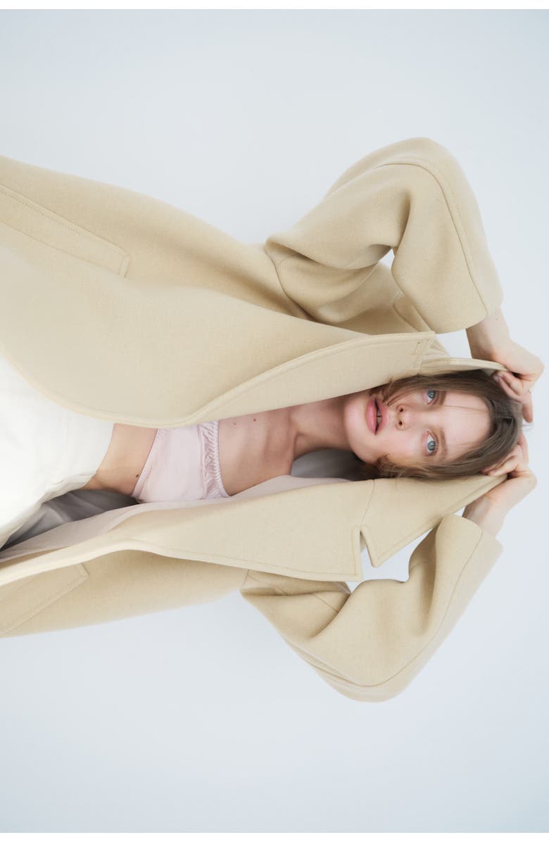 H&M Oversized Wool-blend Coat, Alternate, color, Light Yellow