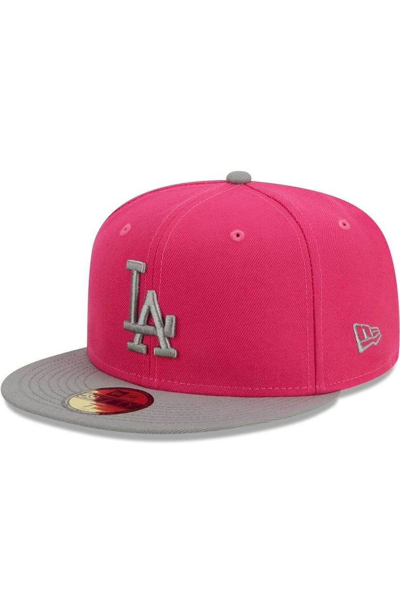 New Era Men's New Era Pink Los Angeles Dodgers Two-Tone Color Pack 59FIFTY Fitted Hat, Main, color, 