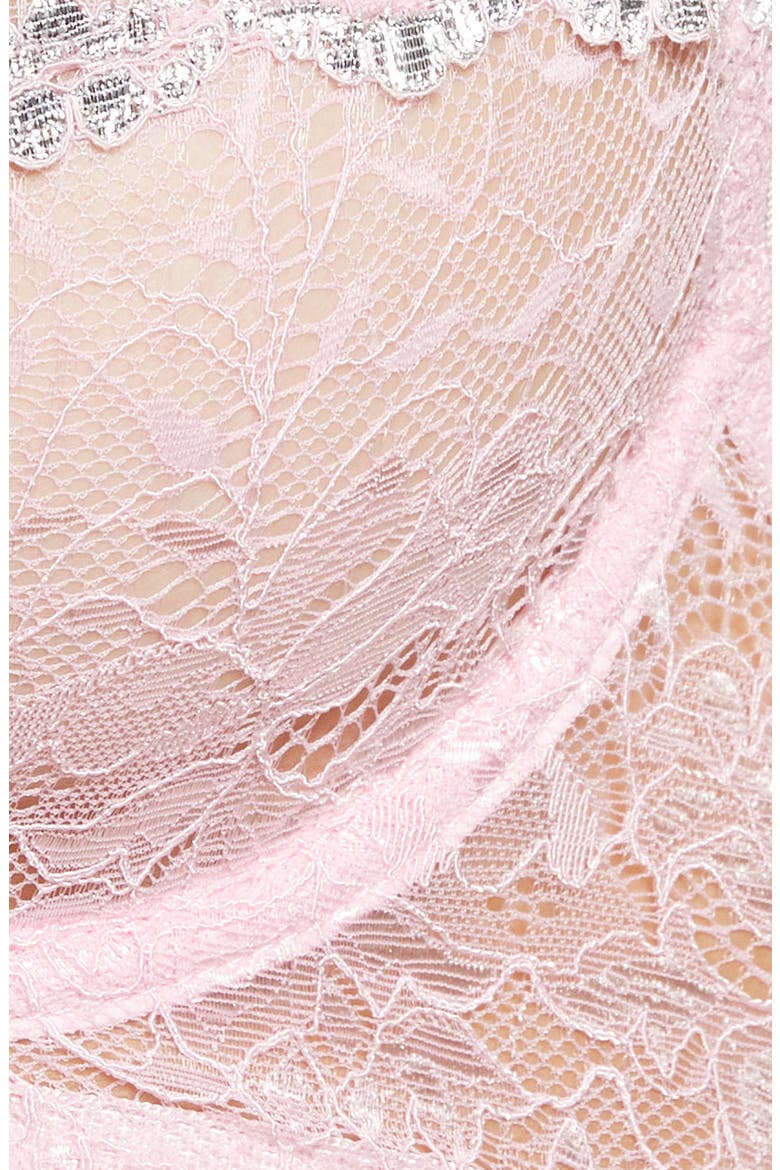 Underwire Lace Bra & Thong Set, Alternate, color, PINK