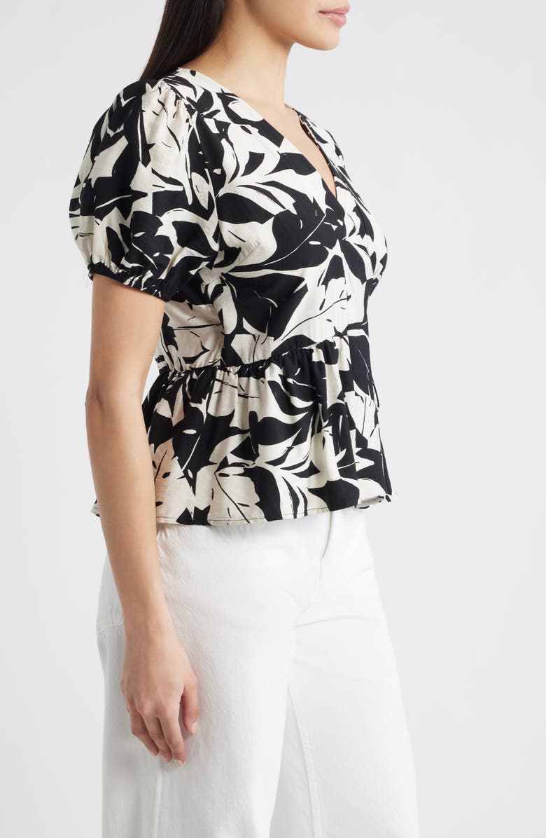 Loveappella Abstract Leaf Print Wrap Top, Alternate, color, 