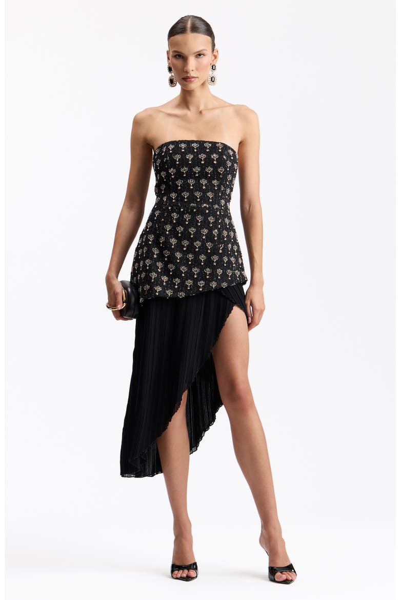 Sleeveless Asymmetric Hem Cocktail Dress, Alternate, color, BLACK