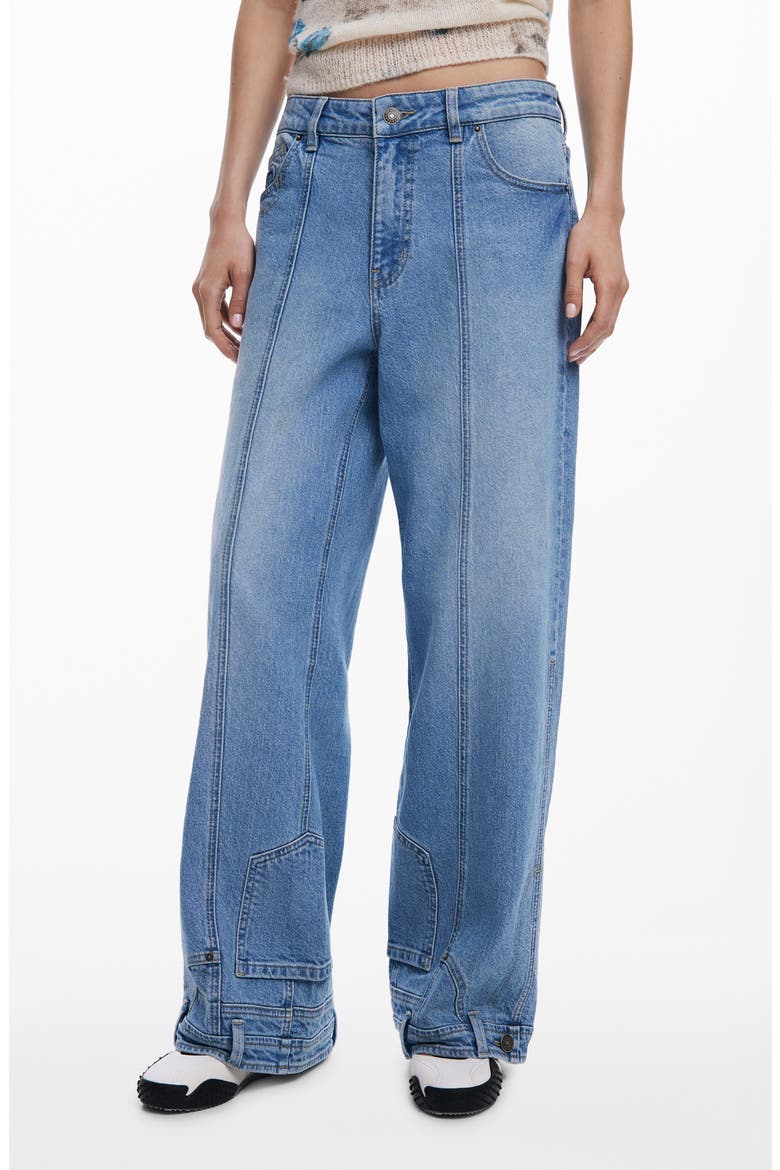 Front Seam Wide Leg Jeans, Main, color, LIGHT BLUE