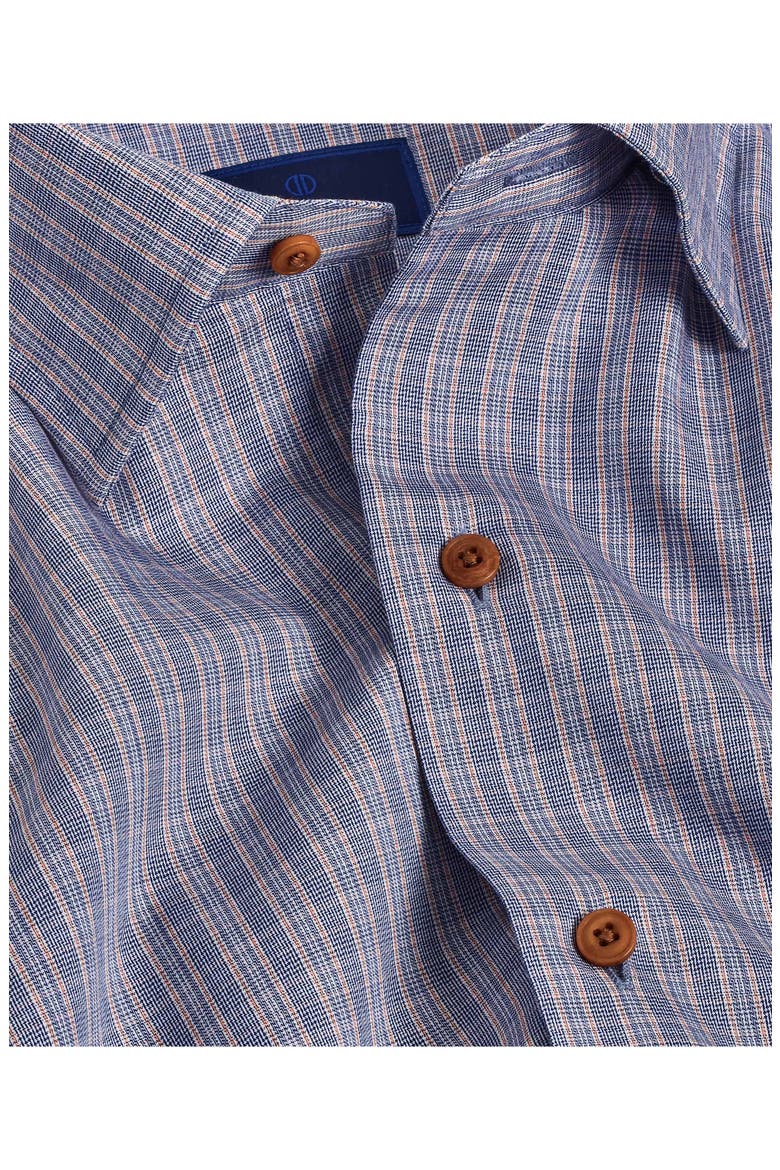 Twill Check Sport Shirt, Alternate, color, BLUE/ BROWN