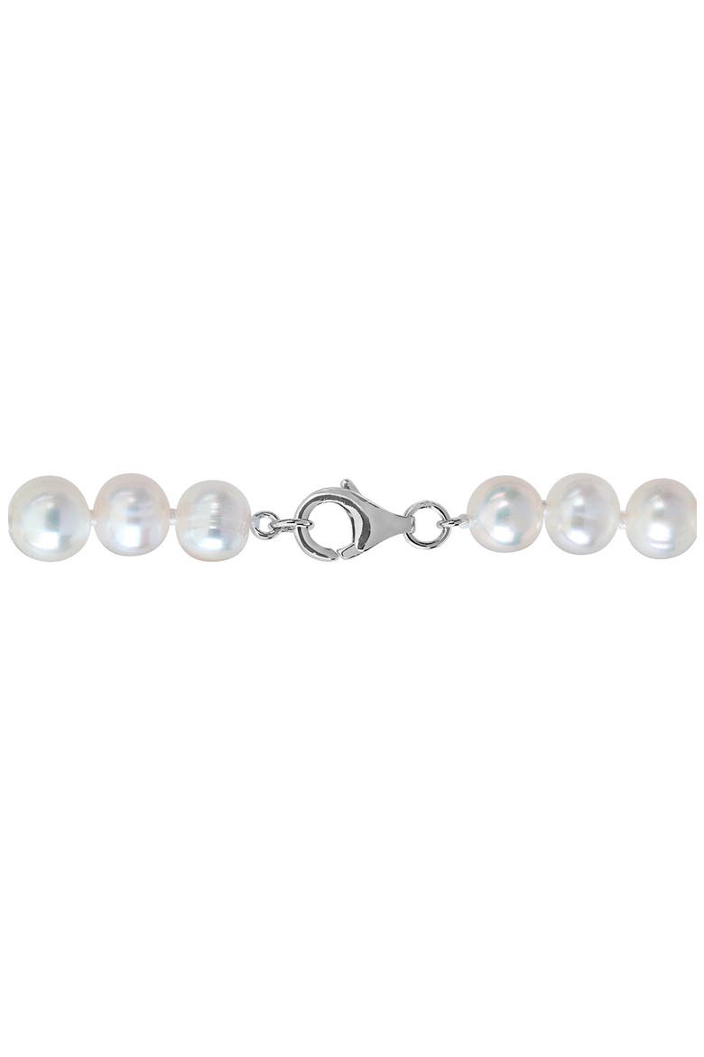 Moissanite & Cultured Pearl Necklace, Alternate, color, WHITE GOLD