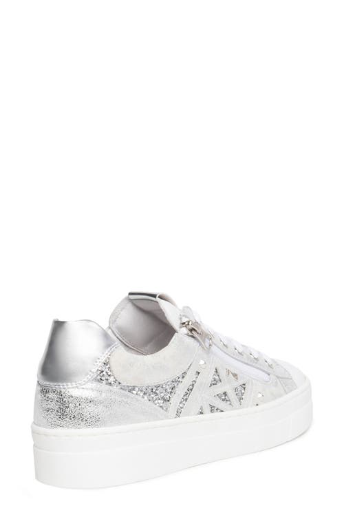 Nerogiardini Metallic Side Zip Platform Sneaker In Silver