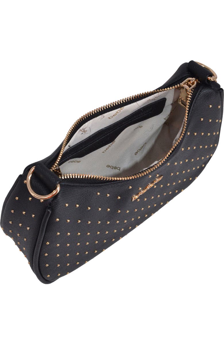 bebe Sagan Stud Crossbody Bag with Zip Pouch, Alternate, color, Black