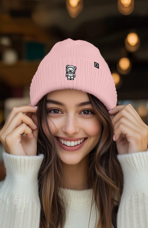 Dalix Ice Bear Beanie In Pink