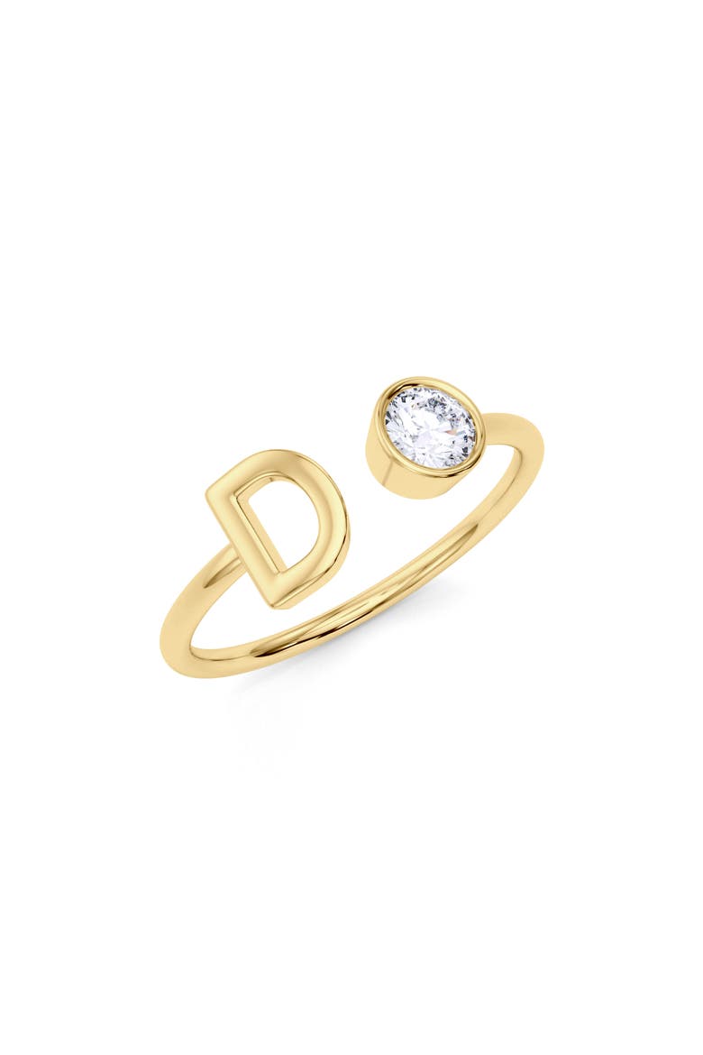 Lab Grown Diamond Letter Ring, Alternate, color, 18K YELLOW GOLD - D