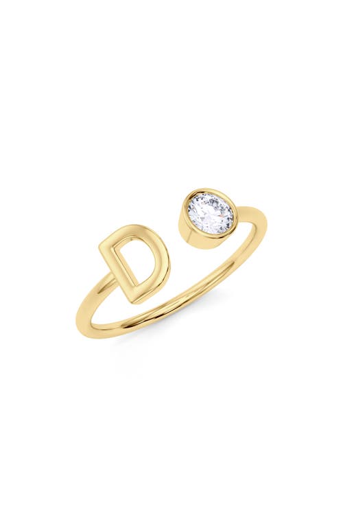 Hautecarat Lab Grown Diamond Letter Ring In 18k Yellow Gold - D