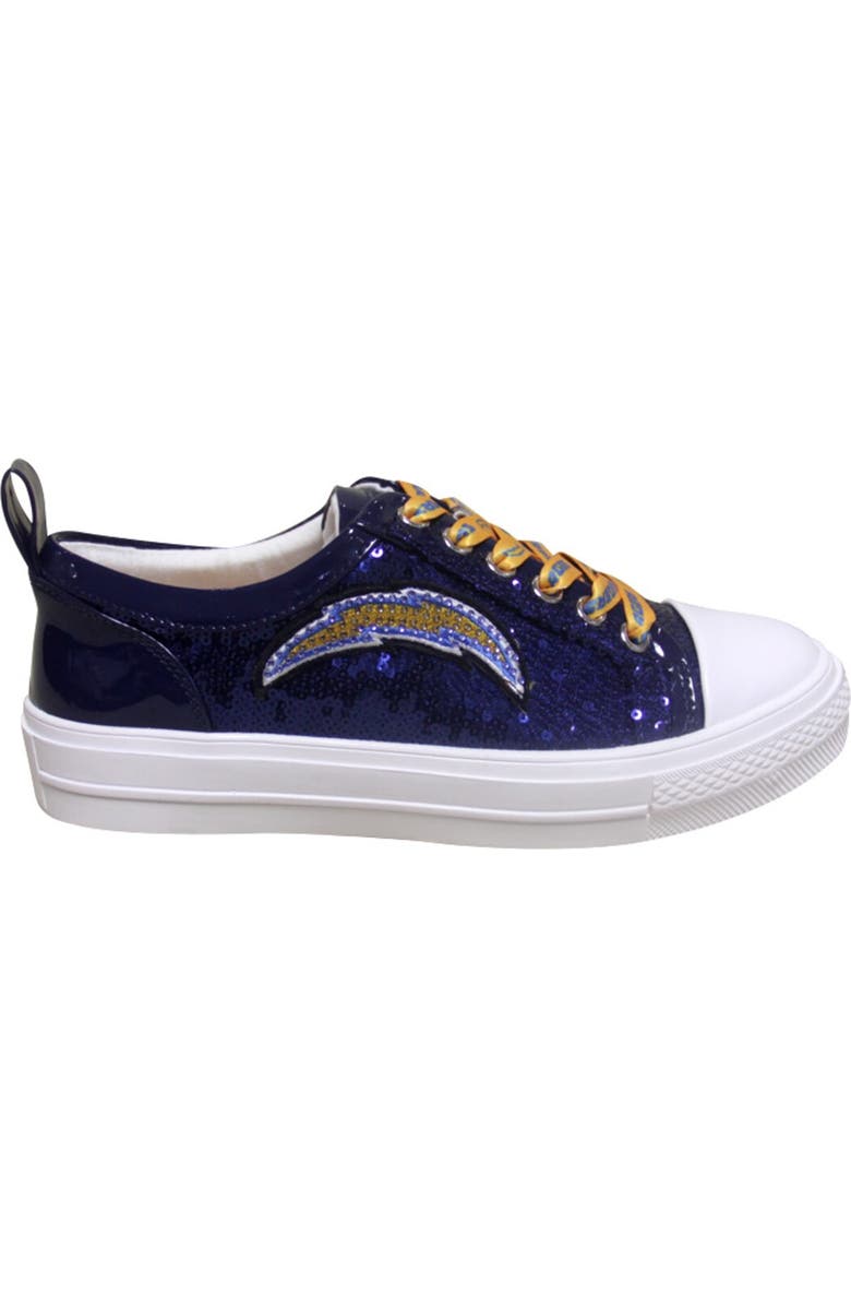 CUCE Women's Cuce Navy Los Angeles Chargers Team Sequin Sneakers, Alternate, color,