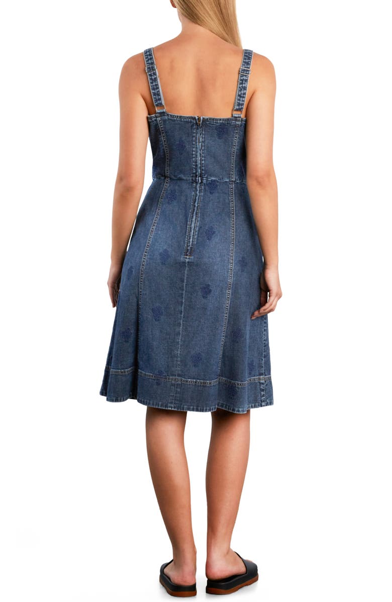 Wash Lab Denim Topstitch Seamed Denim Dress, Alternate, color, Petal Dream