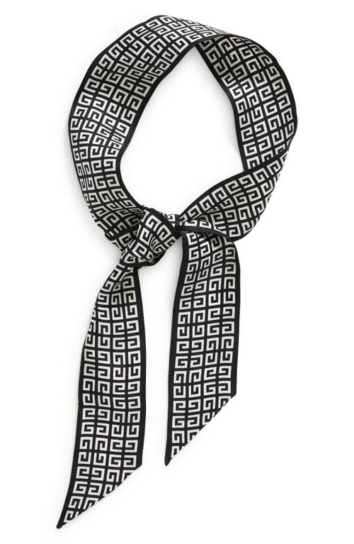 Shop Givenchy 4g Print Silk Twilly Scarf In Black/white