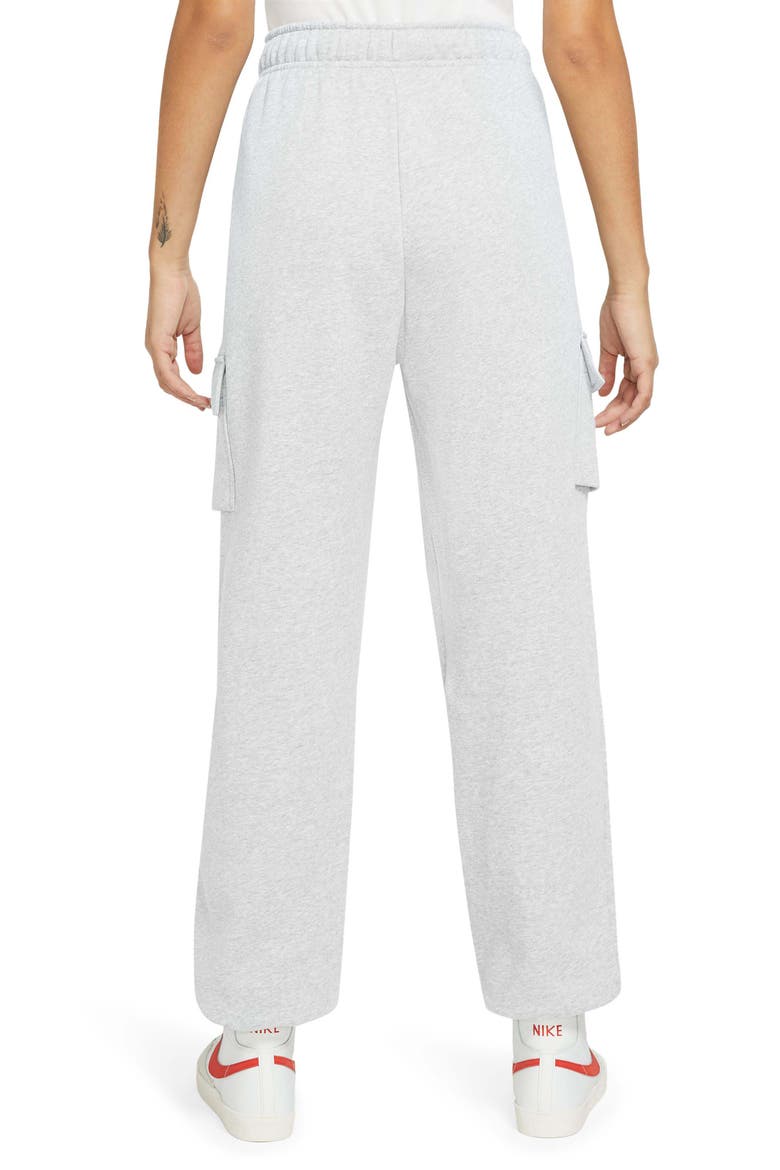 Oversize Fleece Cargo Sweatpants, Alternate, color, BIRCH HEATHER/ BLACK