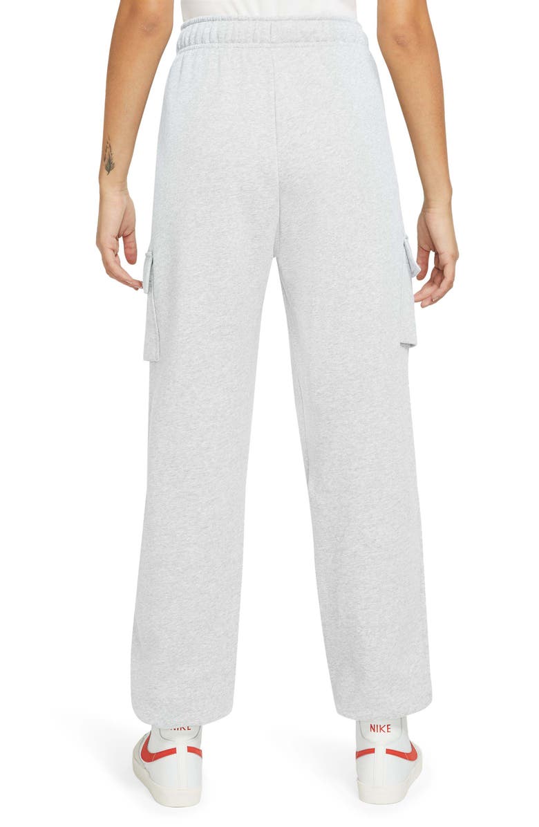 Nike Oversize Fleece Cargo Sweatpants, Alternate, color, Birch Heather/ Black