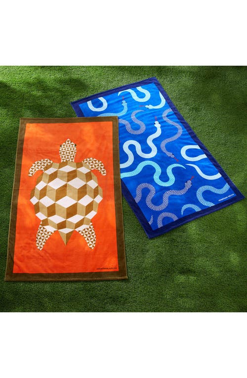 Jonathan Adler Eden Beach Towel In Serpent Chic Blue