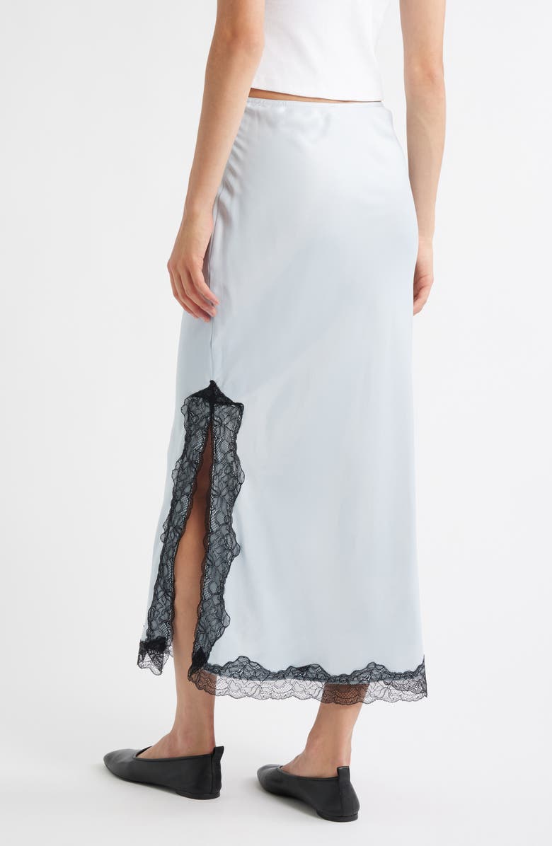 Topshop Lace Trim Satin Maxi Skirt, Alternate, color,