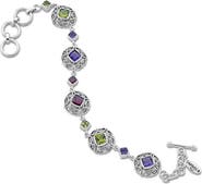 SAMUEL B. Sterling Silver Multi Gemstone Toggle Bracelet