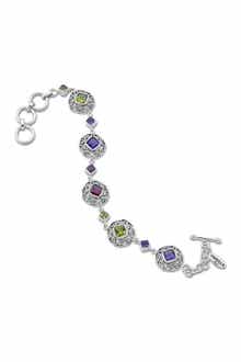 SAMUEL B. Sterling Silver Multi Gemstone Toggle Bracelet