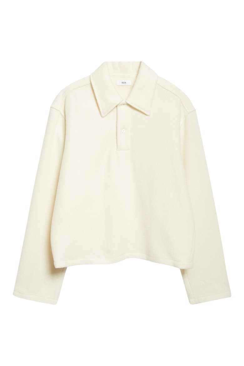 Wool Fleece Polo, Alternate, color, OFF WHITE FLEECE