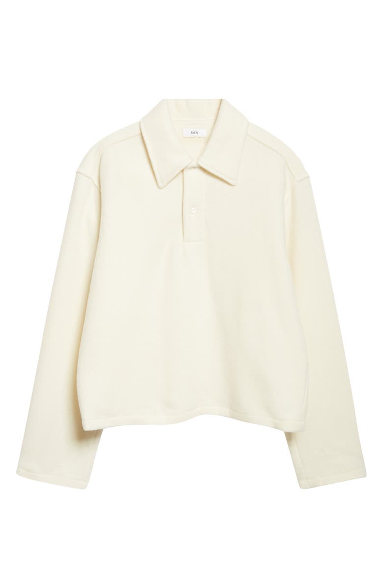 RIER Wool Fleece Polo, Main, color, Off White Fleece
