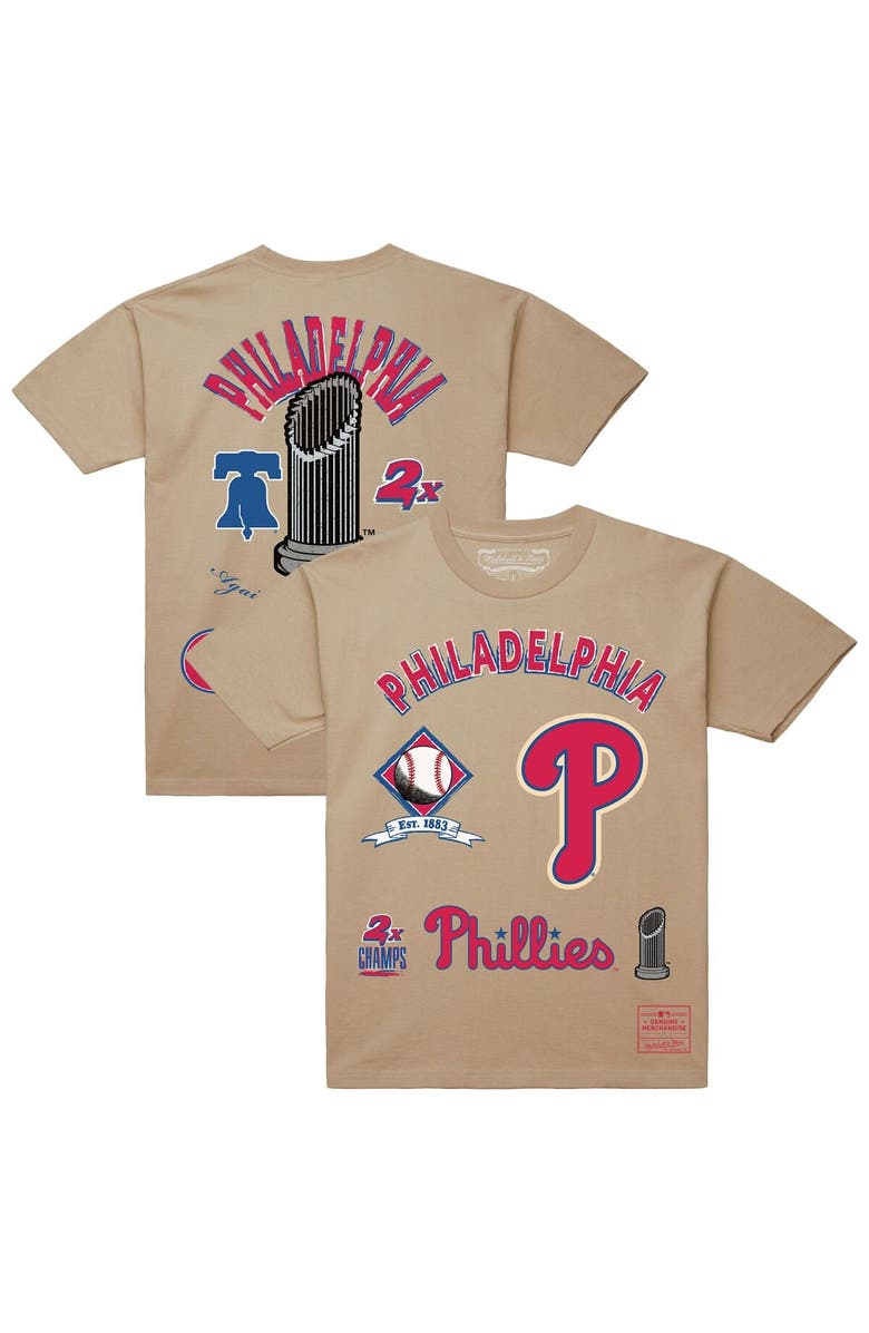 Mitchell & Ness Men's Mitchell & Ness  Cream Philadelphia Phillies Legacy Defined T-Shirt, Main, color, Cream