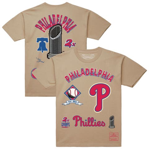 Men's Mitchell & Ness  Cream Philadelphia Phillies Legacy Defined T-Shirt