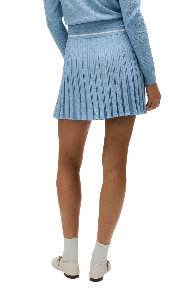 Greyson Pleated Pointelle Sweater Skirt, Alternate, color, Wolf Blue
