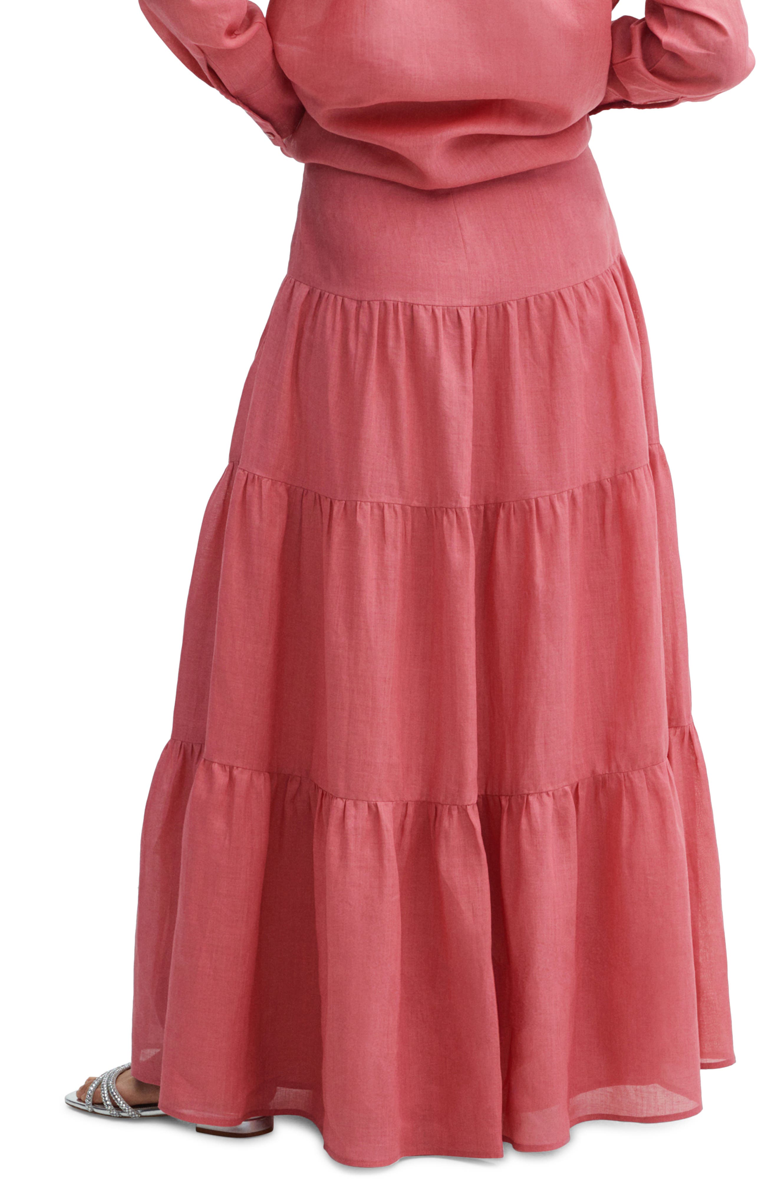 Tiered Ramie Maxi Skirt - image 4