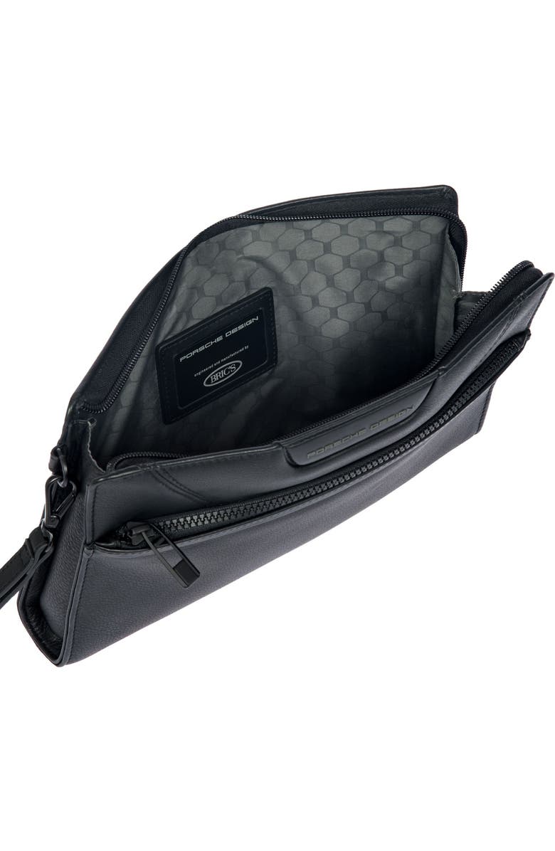 Porsche Design Roadster Leather EVO Clutch Bag with Front Pocket, Alternate, color, Black