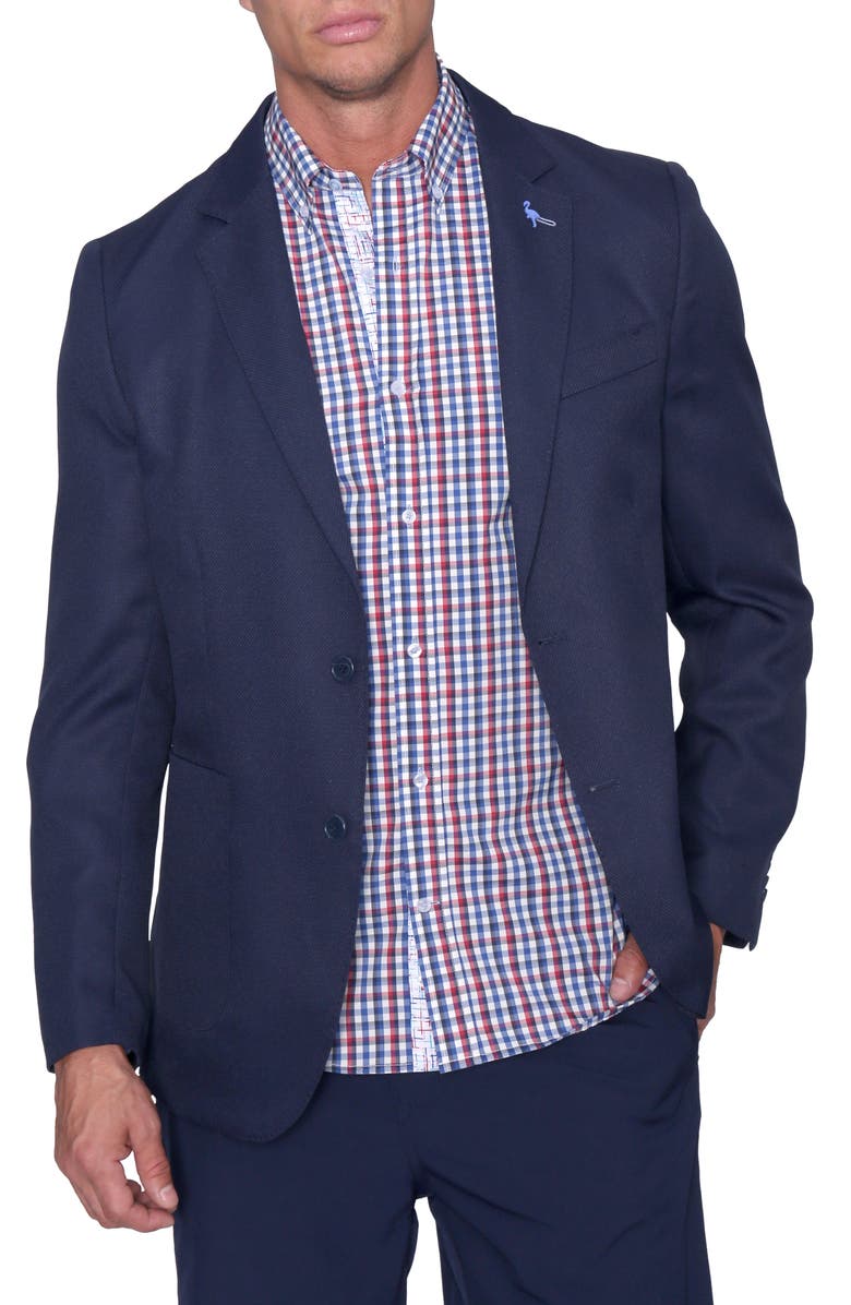 TailorByrd Classic Textured Blue Blazer, Main, color, Navy