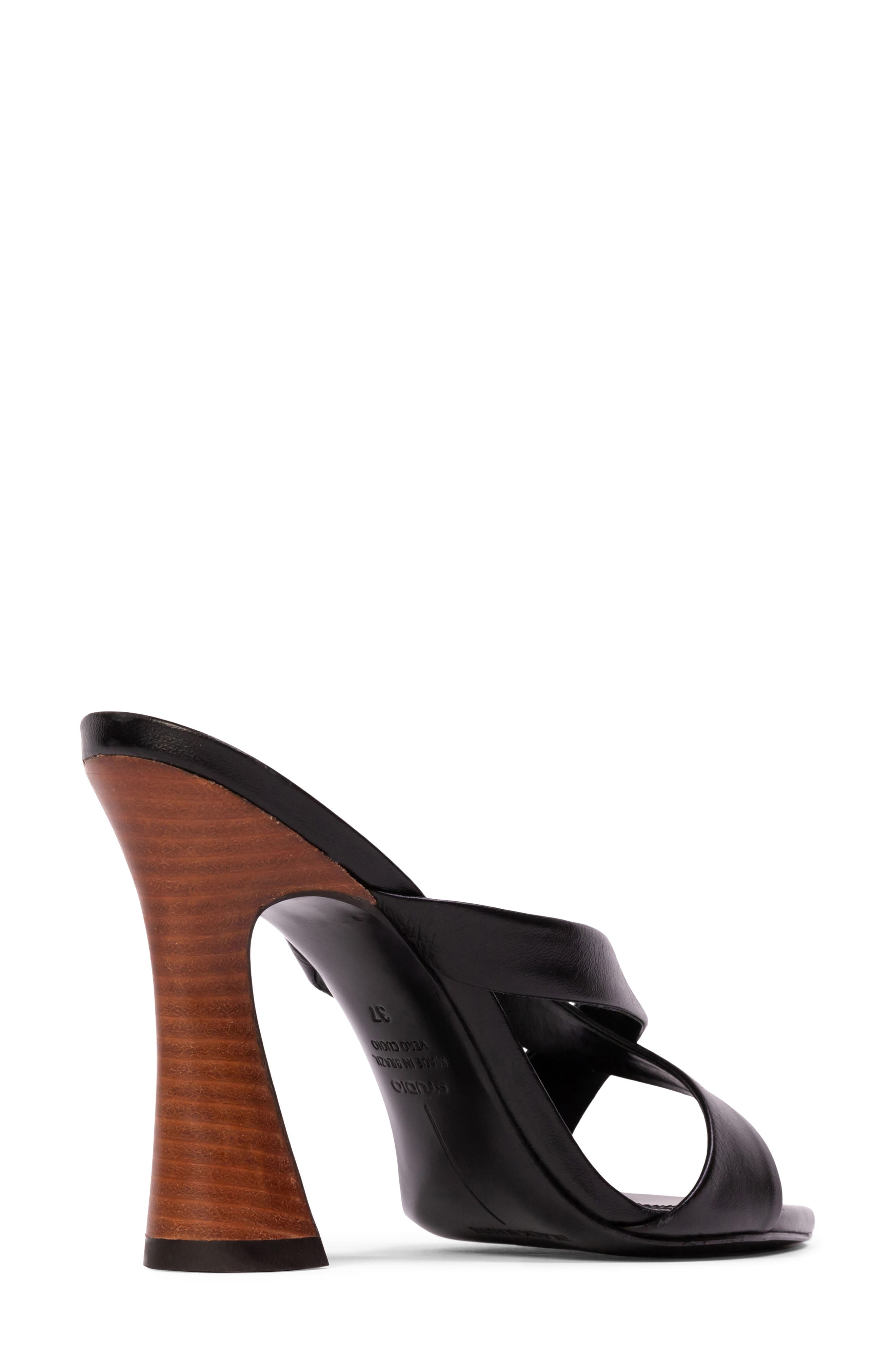 BLACK SUEDE STUDIO Zoey Sandal, Alternate, color, Black Leather