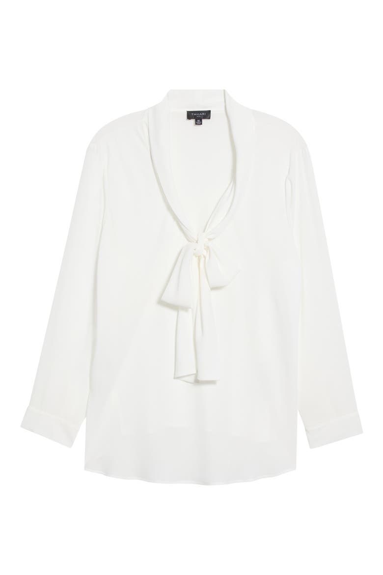 Tie Neck Long Sleeve Shirt, Alternate, color, IVORY