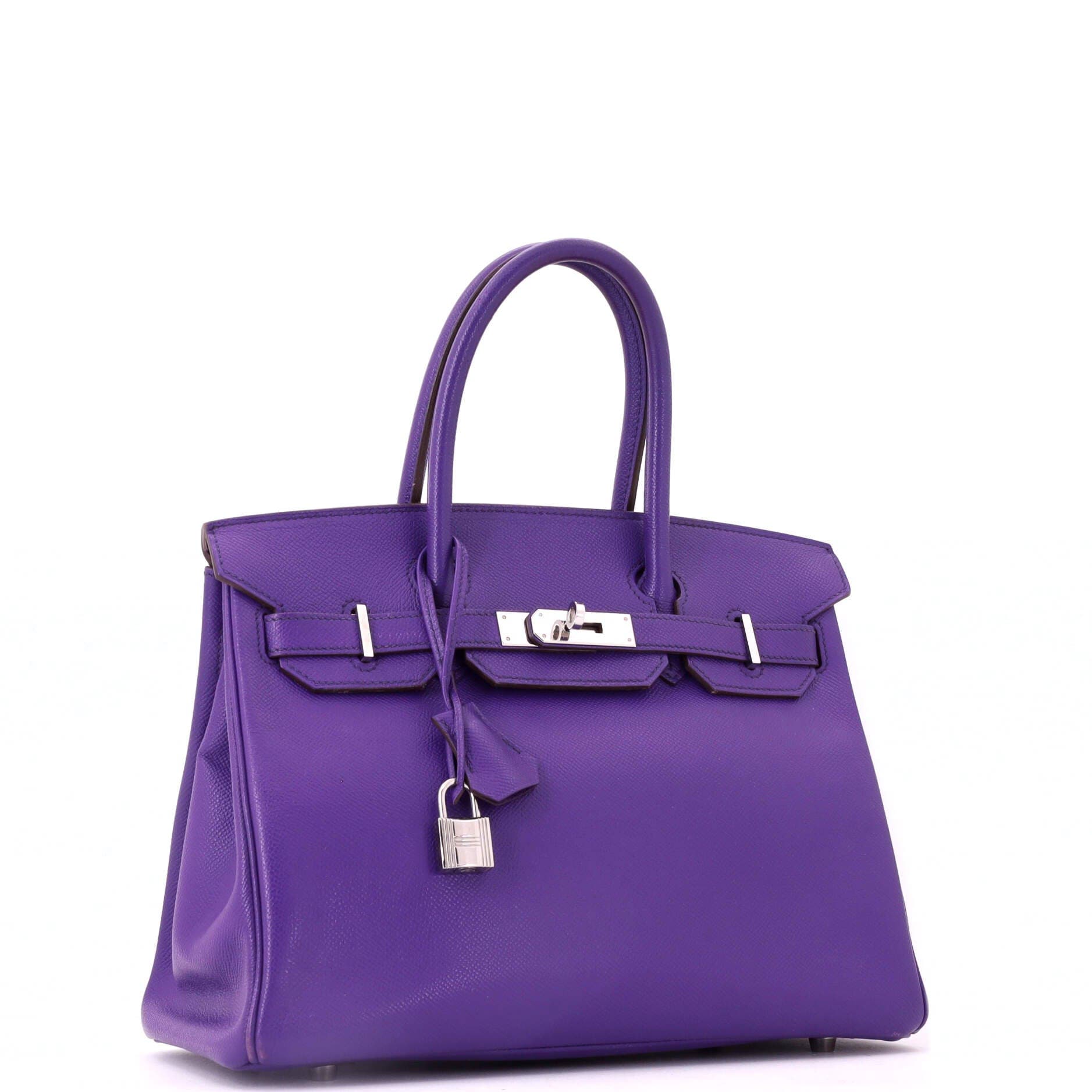 Birkin Handbag Purple Epsom with Palladium Hardware 30, Alternate, color, Red