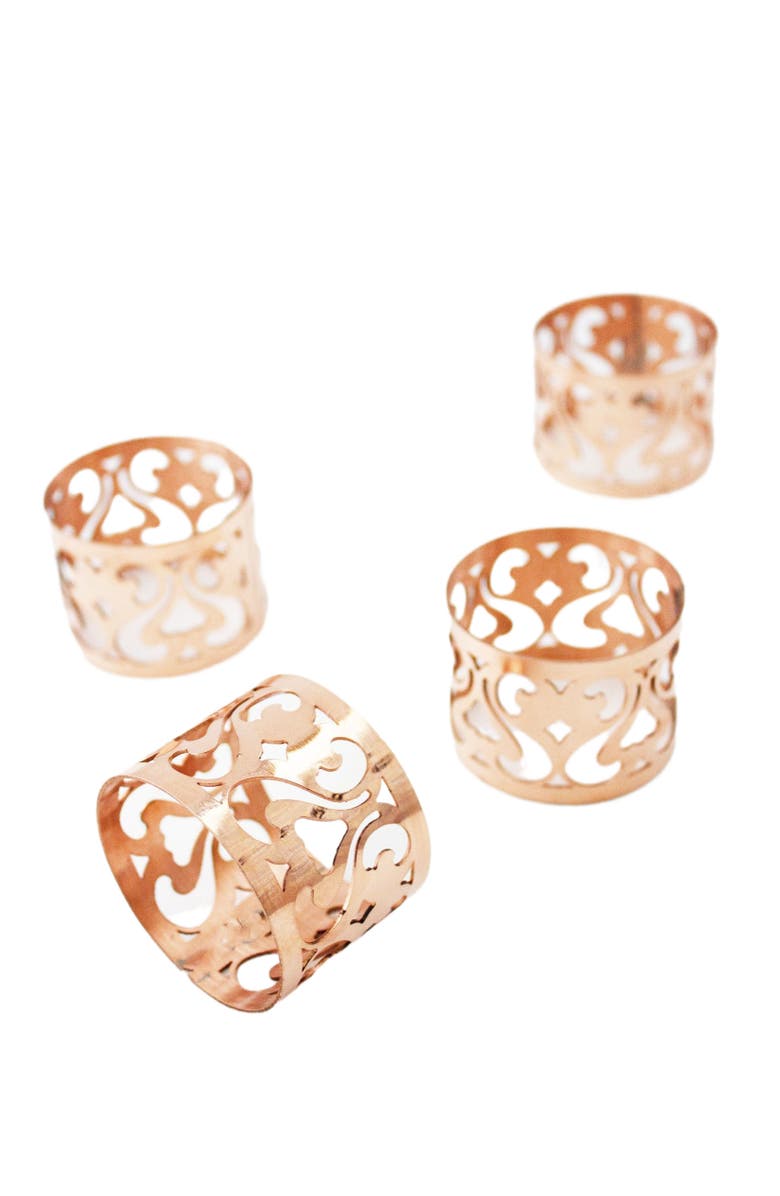 Coppermill Kitchen Vintage Inspired Copper Napkin Rings set/4, Alternate, color, Copper