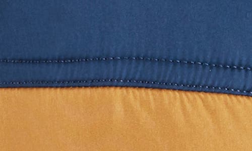 Andy & Evan Colorblock Faux Shearling Lined Hooded Puffer Jacket In Blue