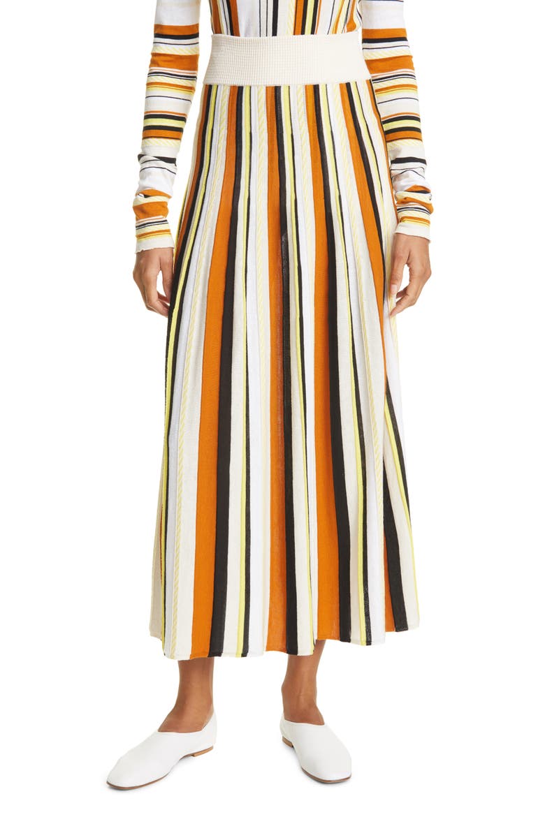 Marika Stripe Skirt, Main, color, MULTI COLOUR