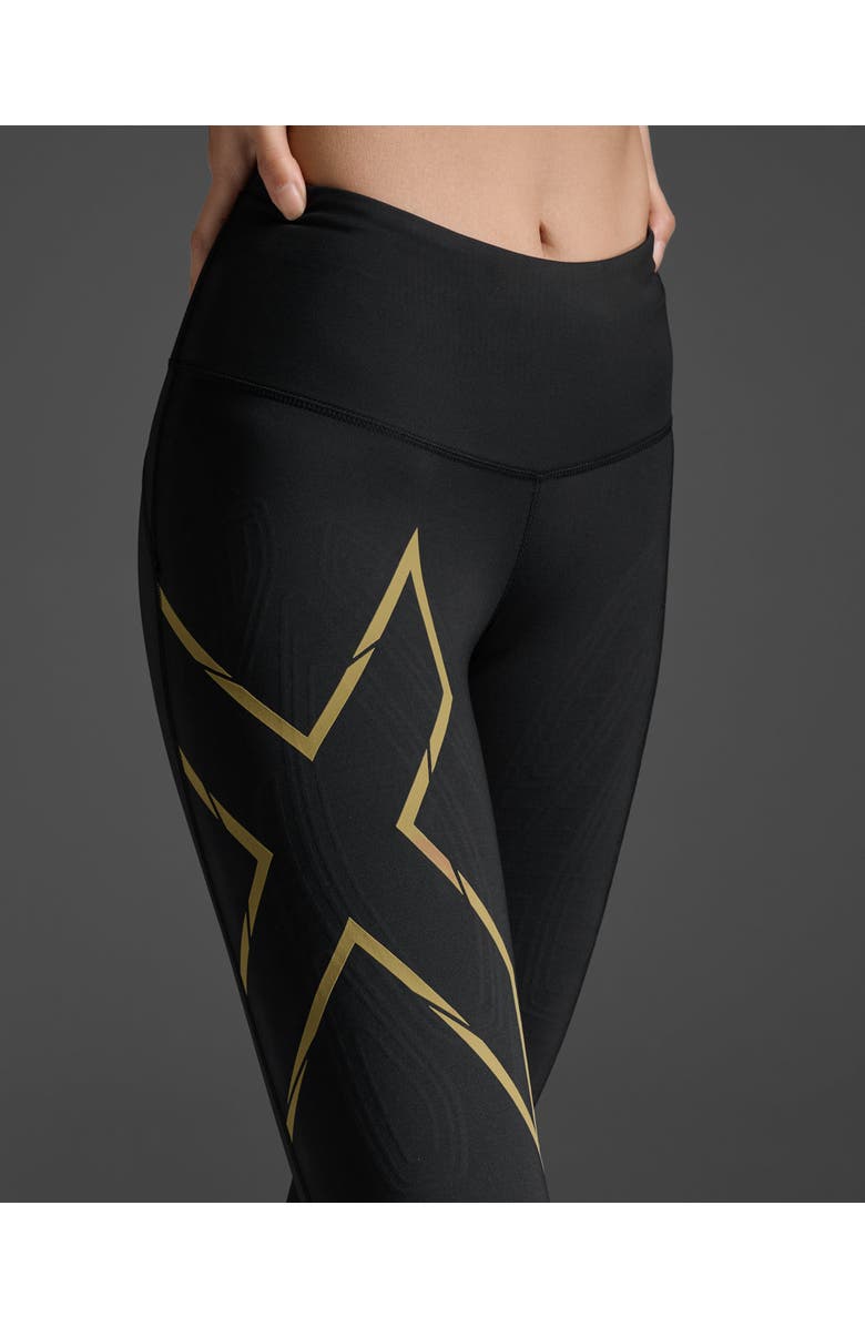 2XU Light Speed Mid-Rise CompTight, Alternate, color, Black/Gold Reflective