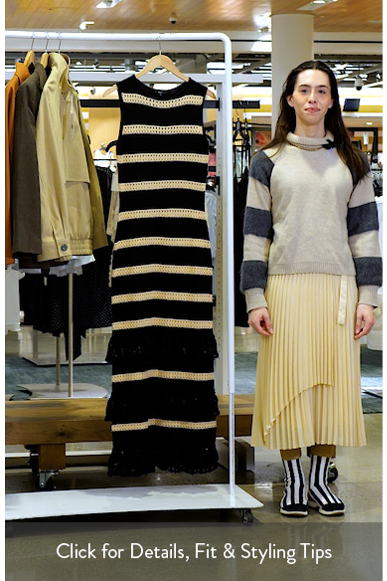 Ana Stripe Cotton Blend Knit Midi Dress video