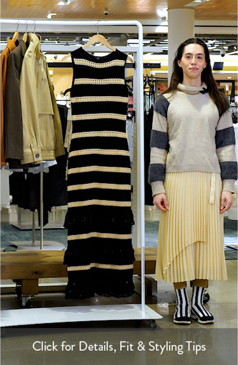 Ana Stripe Cotton Blend Knit Midi Dress, sales video thumbnail