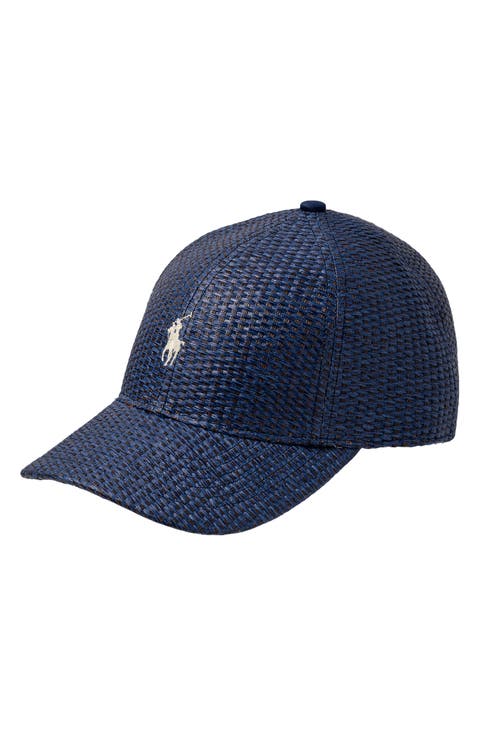 Embroidered Logo Straw Baseball Cap